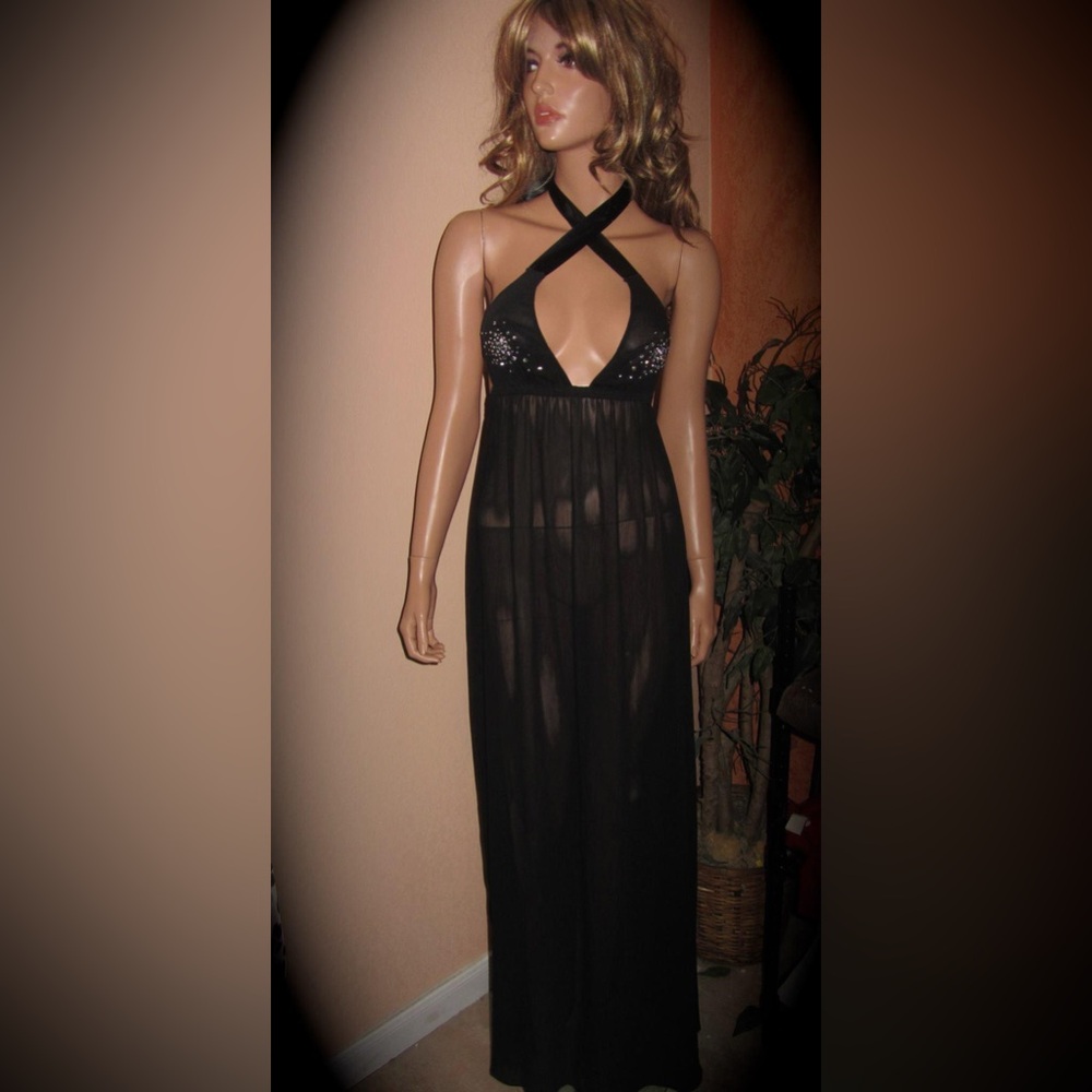 Victoria's Secret Designer Collection Vintage Rhinestone Nightgown Size Small